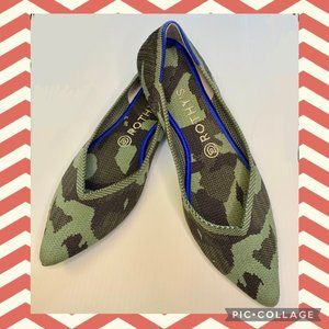 ROTHY'S Olive Camo The Point Ballet Flat Retired | US 9